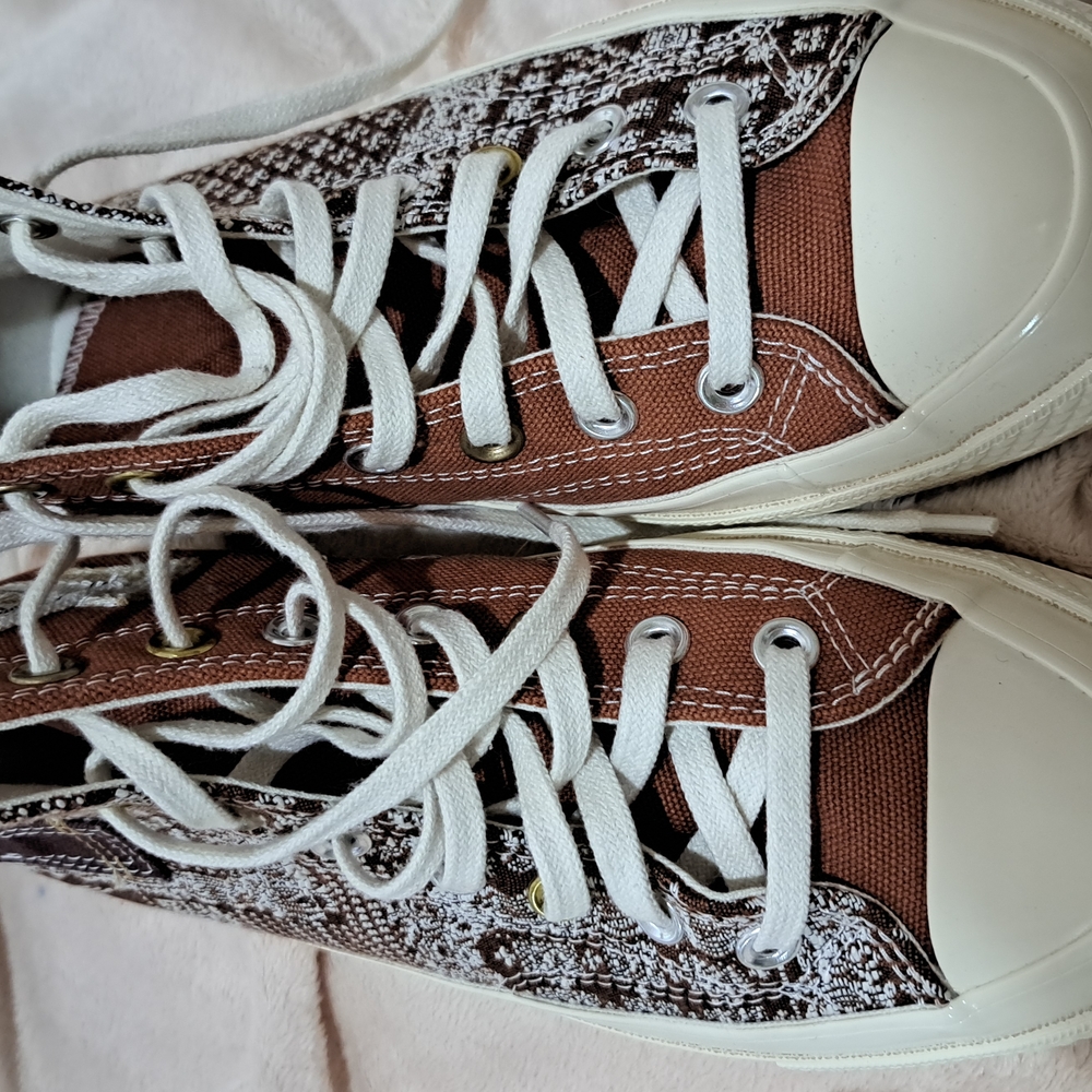Converse Brown and White High-Top Sneakers - Picture 4 of 11